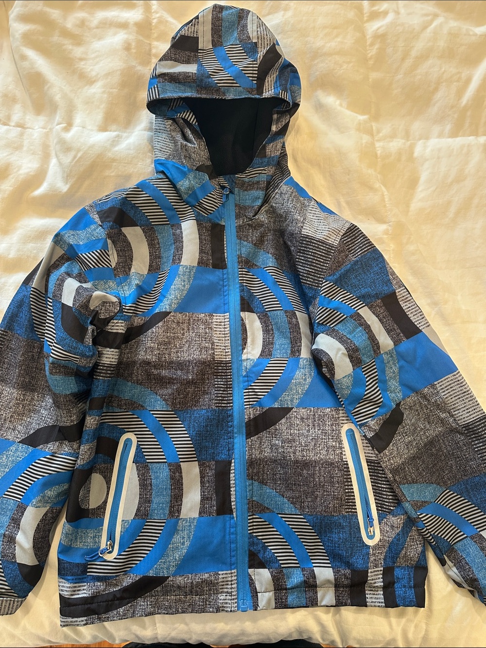 Children's Blue Graphic Hooded Raincoat